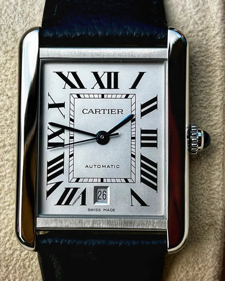 2018 Cartier Tank Solo XL 31MM Silver Dial Leather Strap (WSTA0029)