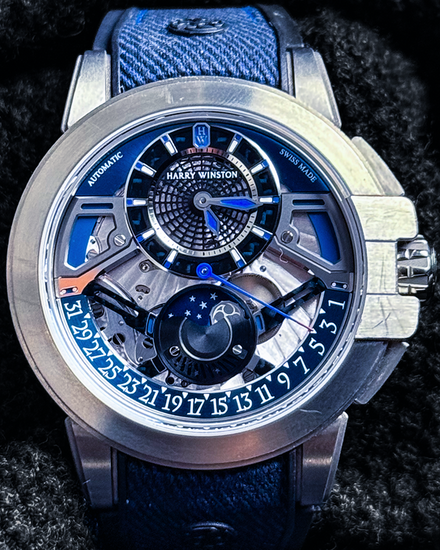 2019 Harry Winston Project Z13 42.2MM Skeleton Dial Rubber Strap (OCEAMP42ZZ01)