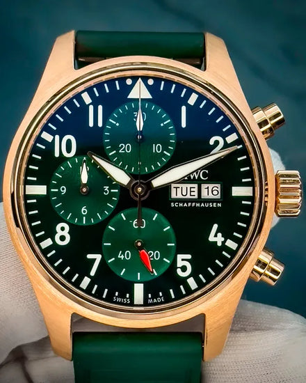 2023 IWC Schaffhausen Pilot Chronograph 41MM Green Dial Rubber Strap (IW388110)