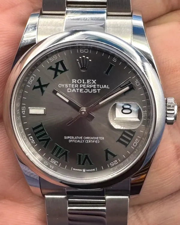 2024 Rolex Datejust "Wimbledon" 36MM Slate Dial Oyster Bracelet (126200)