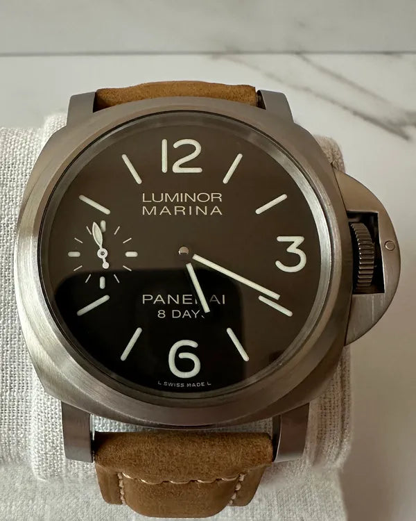 2019 Panerai Luminor Marina 8 Days 44MM Brown Dial Leather Strap (PAM00564)