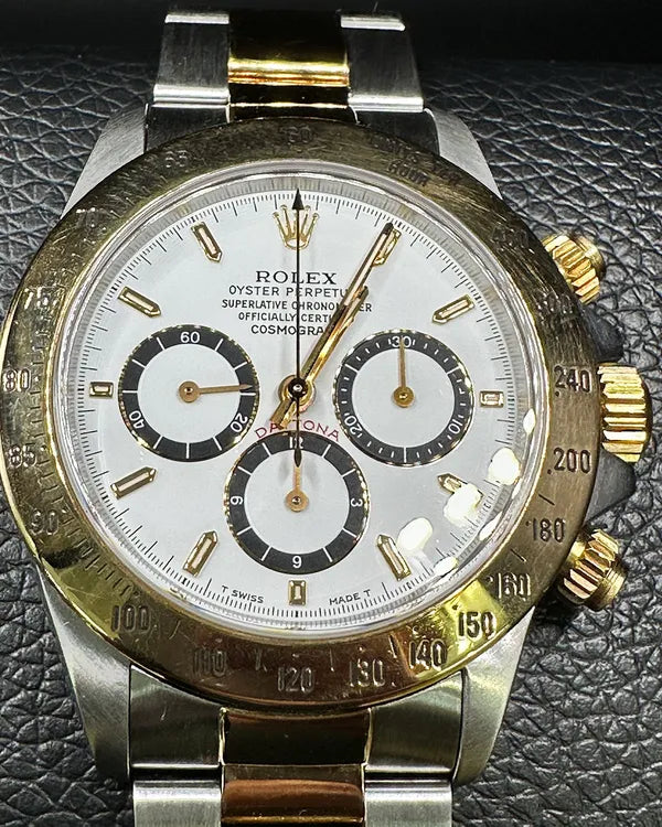 No Reserve - 1991 (X Serial) Rolex Cosmograph Daytona 40MM White Dial Two-Tone Oyster Bracelet (16523)