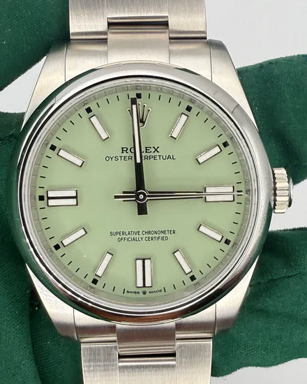 2025 Rolex Oyster Perpetual 41MM Pistachio Dial Oyster Bracelet (134300)