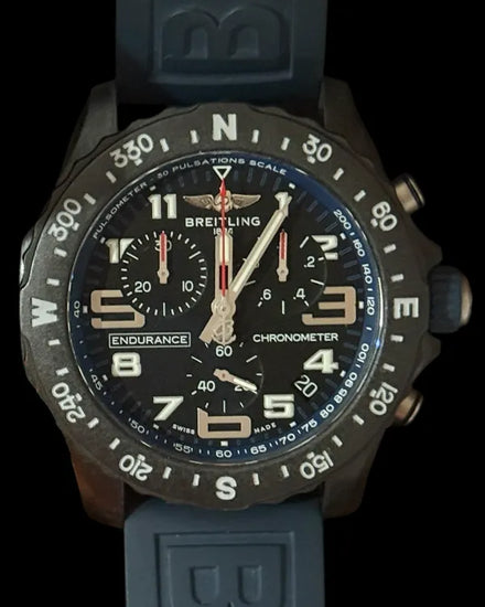 Breitling Endurance Pro 44MM Quartz Black Dial Rubber Strap (X82310D51B1S1)
