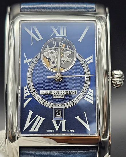 No Reserve - Frederique Constant Classics 47MM Blue Dial Leather Strap  (FC-315DNS4C26)