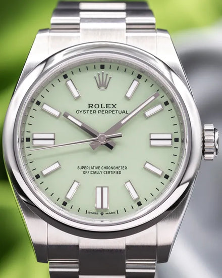 2025 Rolex Oyster Perpetual 41MM Pistachio Dial Oyster Bracelet (134300)