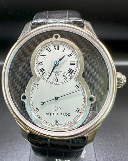 Jaquet Droz Grande Seconde 43MM Carbon Fiber Dial Leather Strap (J003034283)
