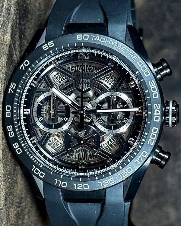 2024 Tag Heuer Carrera Chronosport Extreme Sport 44MM Skeleton Dial Rubber Strap (CBU2080.FT6272)