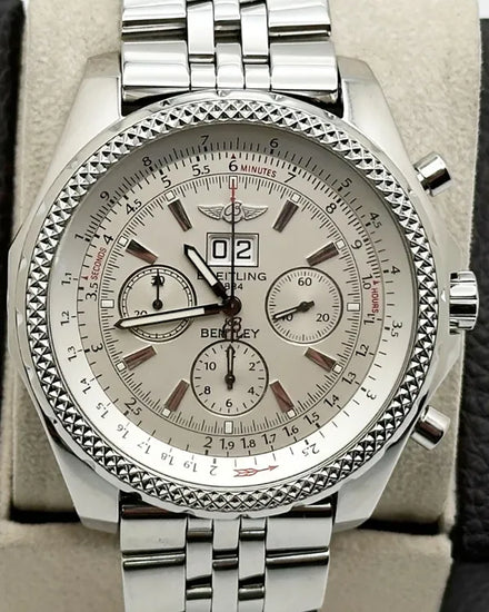 Breitling Bentley 6.75 48MM Silver Dial Steel Bracelet (A44362)