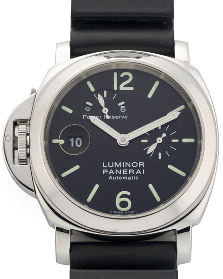 Rare Panerai Luminor Power Reserve 44MM Black Dial Rubber Strap (PAM00123)