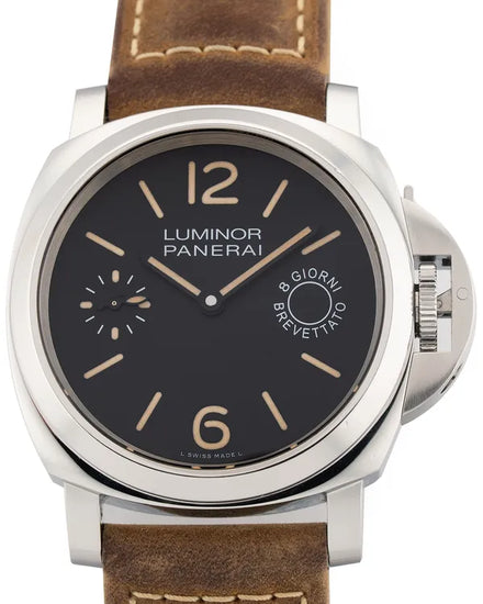 Panerai Luminor 8 Giorni 44MM Black Dial Leather Strap (PAM00590)