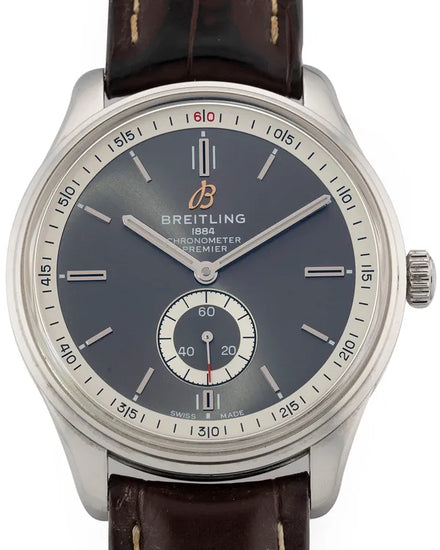 Breitling Premier 40MM Grey Dial Leather Strap (A37340)