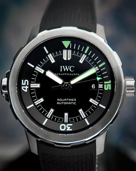 2018 IWC Schaffhausen Aquatimer Automatic 42MM Black Dial Rubber Strap (IW329001)