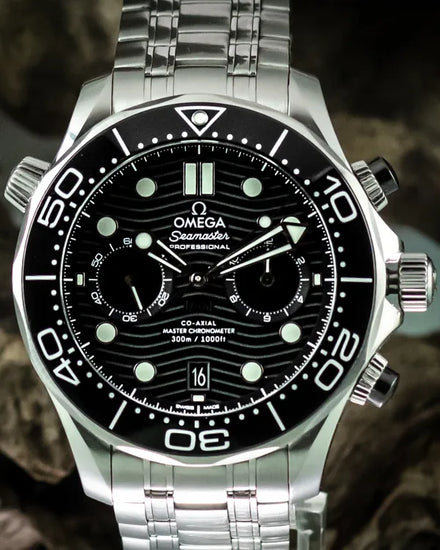 2021 Omega Seamaster Diver 300M Chronograph 44MM Black Dial Steel Bracelet (210.30.44.51.01.001)