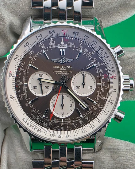 2021 Breitling Navitimer Rattrapante BO3 Chronograph 45MM Brown Dial Steel Bracelet (AB031021/Q615)