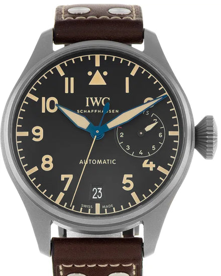 IWC Schaffhausen Pilot Heritage 46MM Black Dial Leather Strap (IW501004)