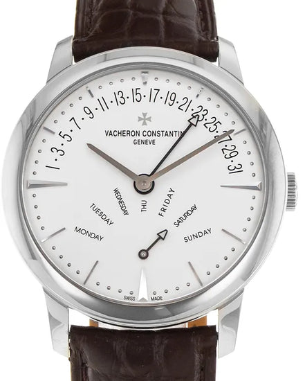 Vacheron Constantin Patrimony Retrograde Day-Date 42.5MM Silver Dial Leather Strap (86020/000G-9508)