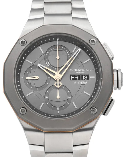 Baume & Mercier Riviera Chronograph 43MM Grey Dial Steel Bracelet (M0A10722)