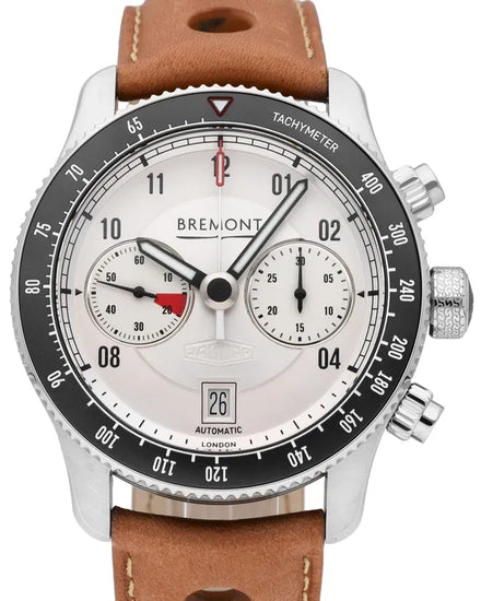Bremont Jaguar C-Type 43MM Silver Dial Leather Strap (C-TYPE-SS-R-S)