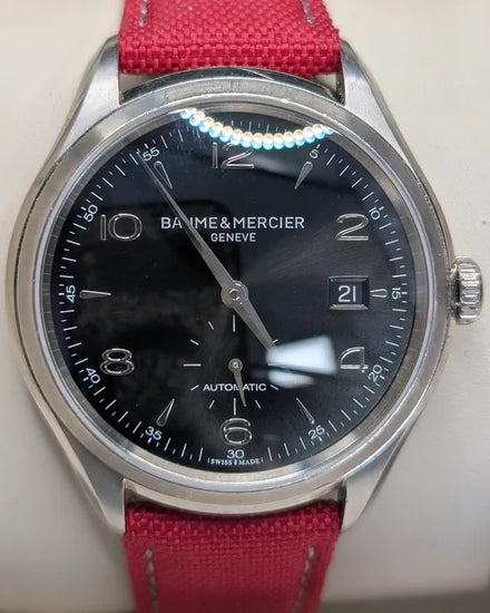 2016 Baume & Mercier Clifton 41MM Black Dial Aftermarket Leather Strap (MOA10053)