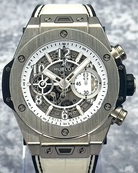 Hublot Big Bang Unico 45MM Skeleton Dial Leather Strap (411.NE.2010.LR.JSM15)