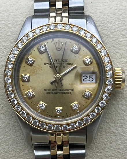 Rolex Lady-Datejust 26MM Aftermarket Champagne Dial Two-Tone Jubilee Bracelet (6917)