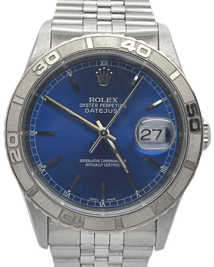 2002 Rolex Datejust Turn-O-Graph 36MM Blue Dial Jubilee Bracelet (16264)