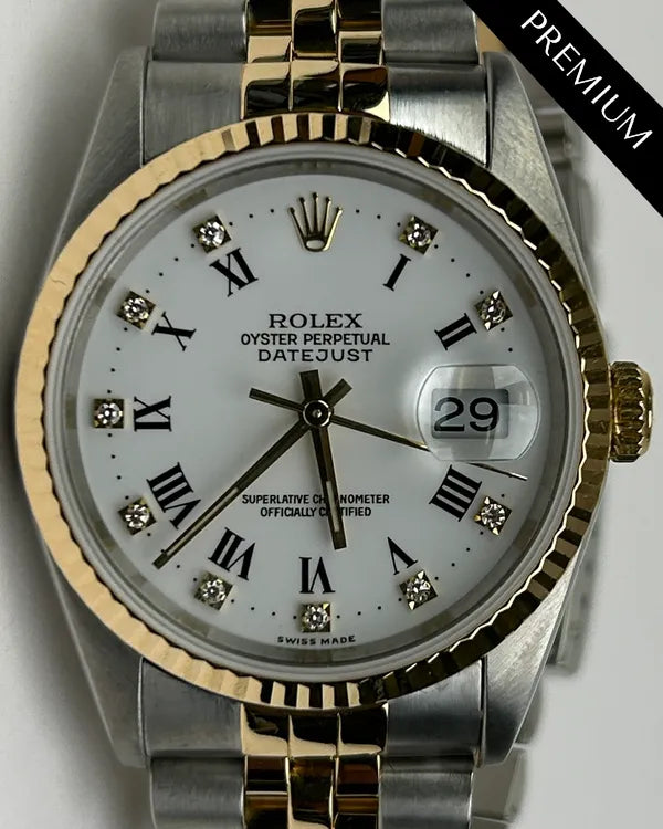 Rolex Datejust 36MM White Dial Two-Tone Jubilee Bracelet (16233G)