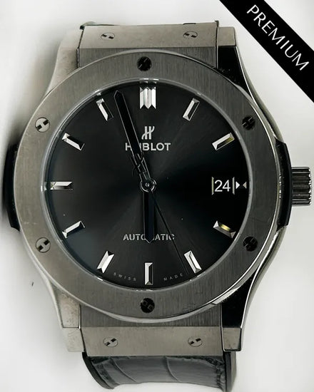 Hublot Classic Fusion Racing 45MM Grey Dial Leather Strap (511.NX.7071.LR)