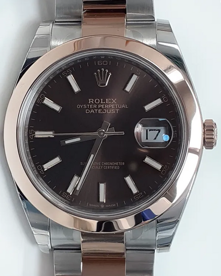 2025 Rolex Datejust 41MM Chocolate Dial Two-Tone Oyster Bracelet (126301)