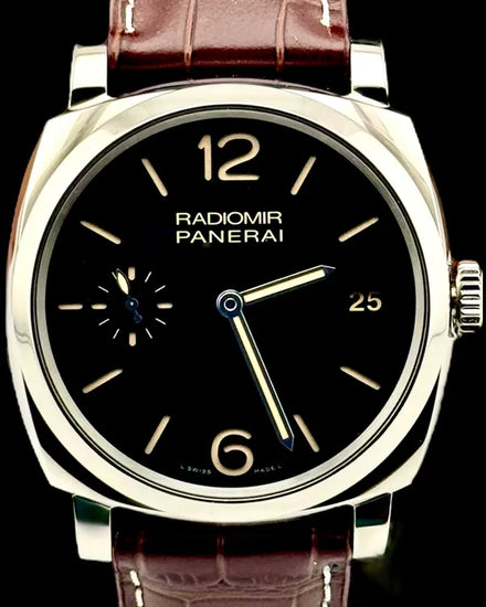 No Reserve - 2019 Panerai Radiomir 1940 3 Days "Acciaio" 47MM Black Dial Leather Strap (PAM00514)