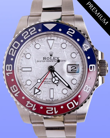 2024 Rolex GMT-Master II "Pepsi" 40MM Meteorite Dial White Gold Oyster Bracelet (126719BLRO)
