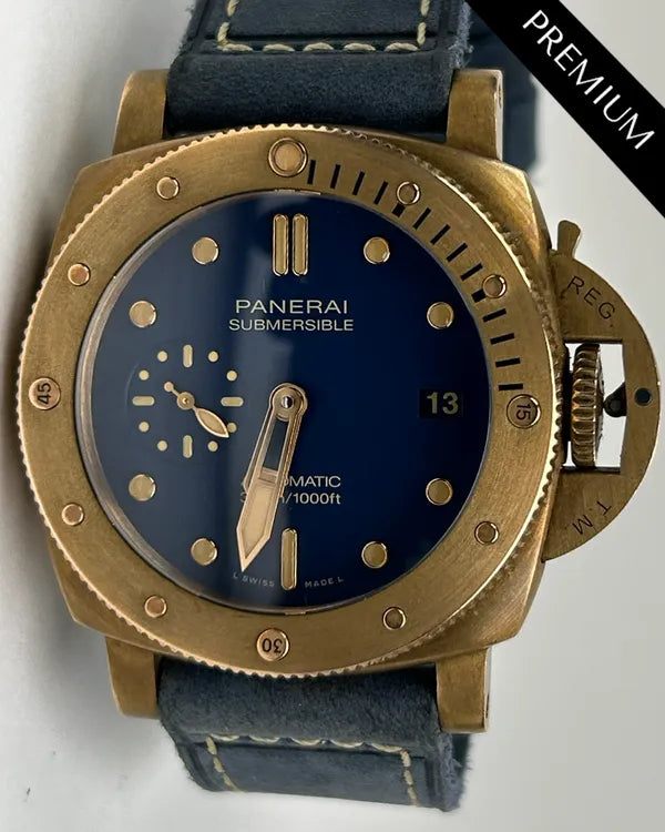 2024 Panerai Submersible "Bronzo" 42MM Blue Dial Leather Strap (PAM01074)