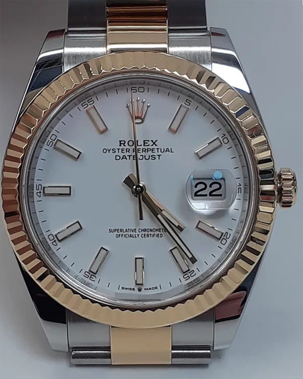 Rolex Datejust 41MM White Dial Two-Tone Oyster Bracelet (126333)