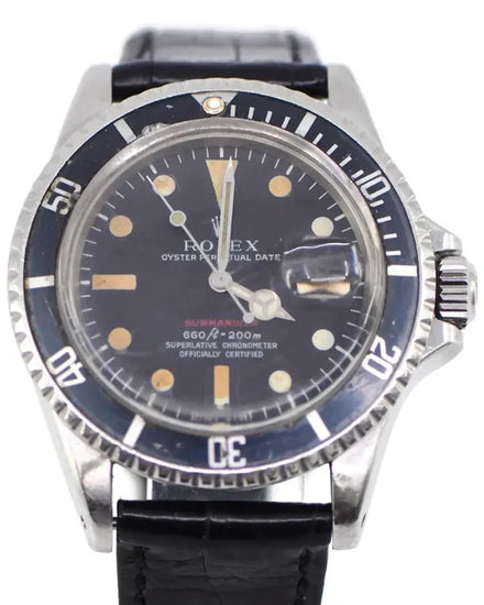 Rolex Submariner Date 40MM Black Dial Aftermarket Leather Strap (1680)