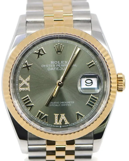 Rolex Datejust 36MM Green Dial Two-Tone Jubilee Bracelet (126233)