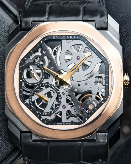 Bvlgari Octo Finissimo 40MM Skeleton Dial Leather Strap (102469)