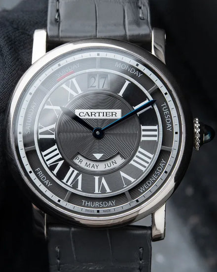 2015 Cartier Rotonde De Cartier Annual Calendar 40MM Grey Dial Leather Strap (WHRO0003)