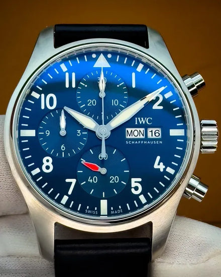 2022 IWC Schaffhausen Pilot 41MM Blue Dial Leather Strap (IW388101)