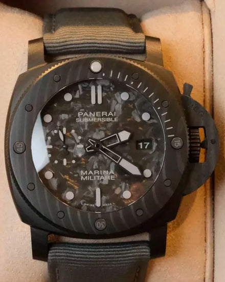 Panerai Submersible Marina Military Carbotech 47MM Carbon Fiber Dial Textile Strap (PAM02979)