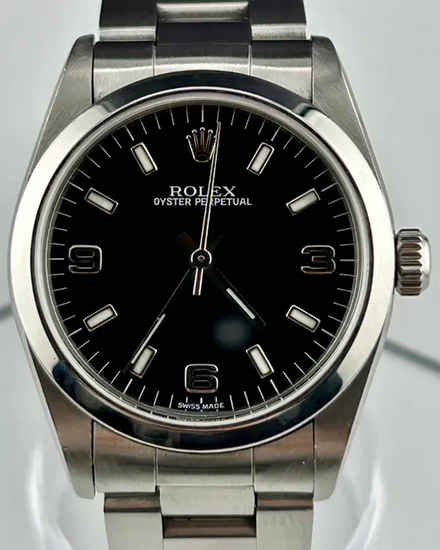 Rolex Oyster Perpetual 31MM Black Dial Oyster Bracelet (77080)