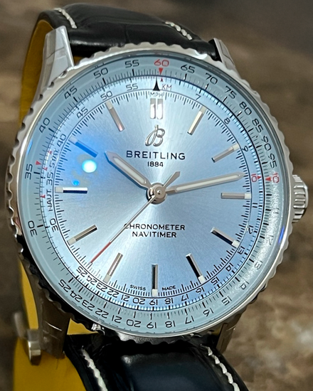 Breitling Navitimer 41MM Ice Blue Dial Leather Strap (A17329171C1P1)