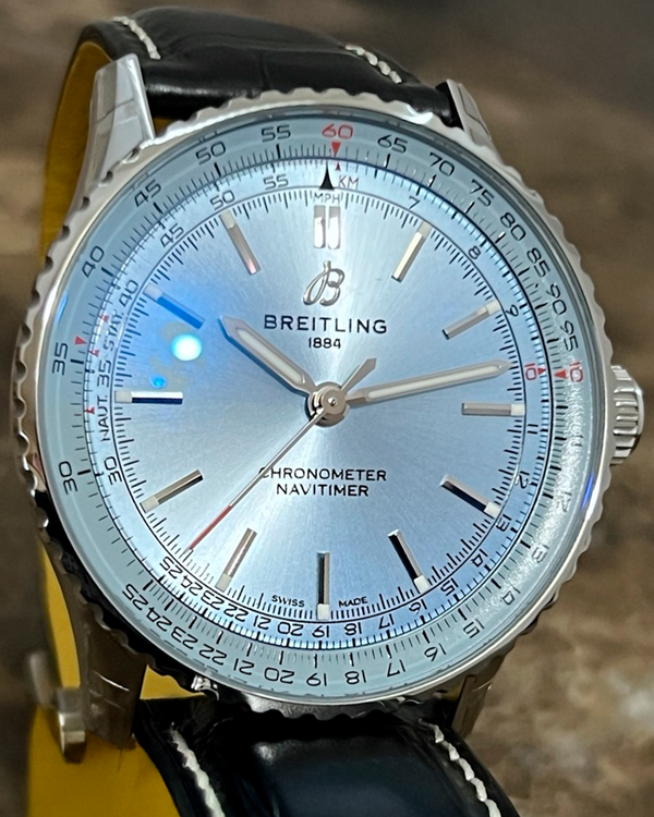 Breitling Navitimer 41MM Ice Blue Dial Leather Strap (A17329171C1P1)