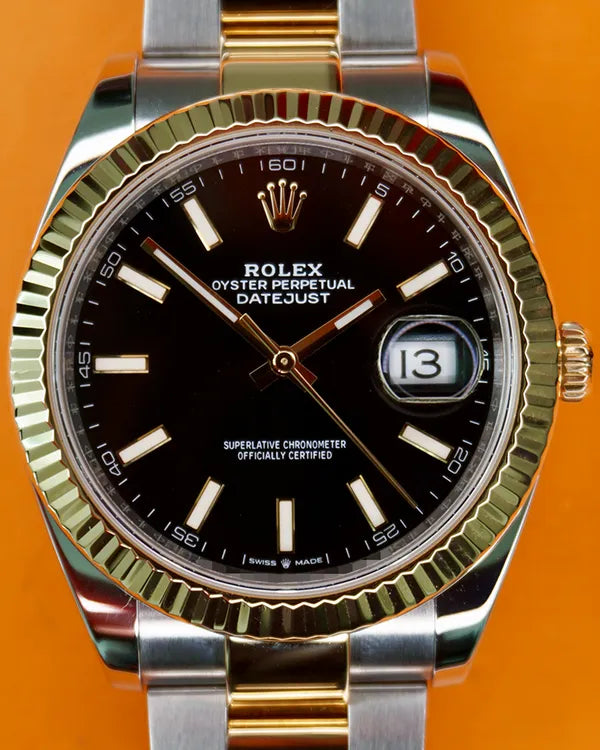 (SR) 2019 Rolex Datejust 41MM Black Dial Two-Tone Oyster Bracelet (126333)