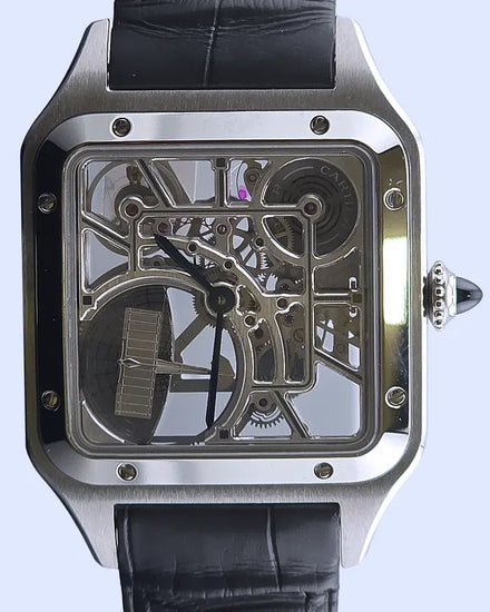 Cartier Santos Dumont 31MM Skeleton Dial Leather Strap (WHSA0032)