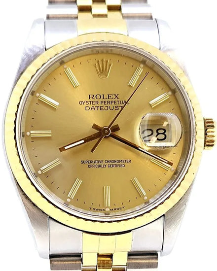 Rolex Datejust 36MM Champagne Dial Two-Tone Jubilee Bracelet (16013)