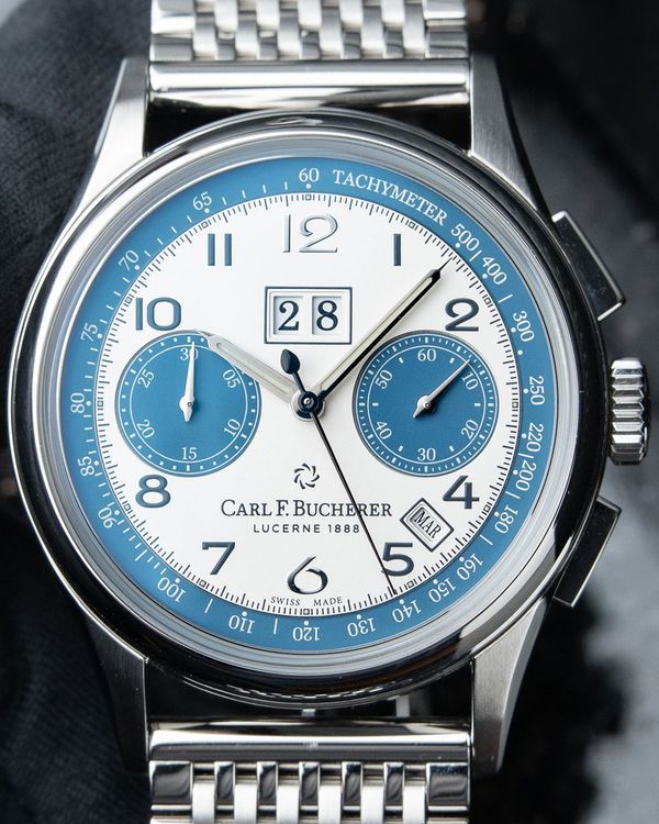2022 Carl F. Bucherer Heritage BiCompax Annual Calendar Lucerne L.E. 41MM White Dial Steel Bracelet (00.10803.08.12.22)
