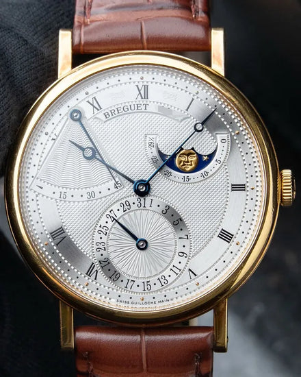 2016 Breguet Classique Power Reserve 39MM Silver Dial Aftermarket Leather Strap (7137BA/11/9V6)