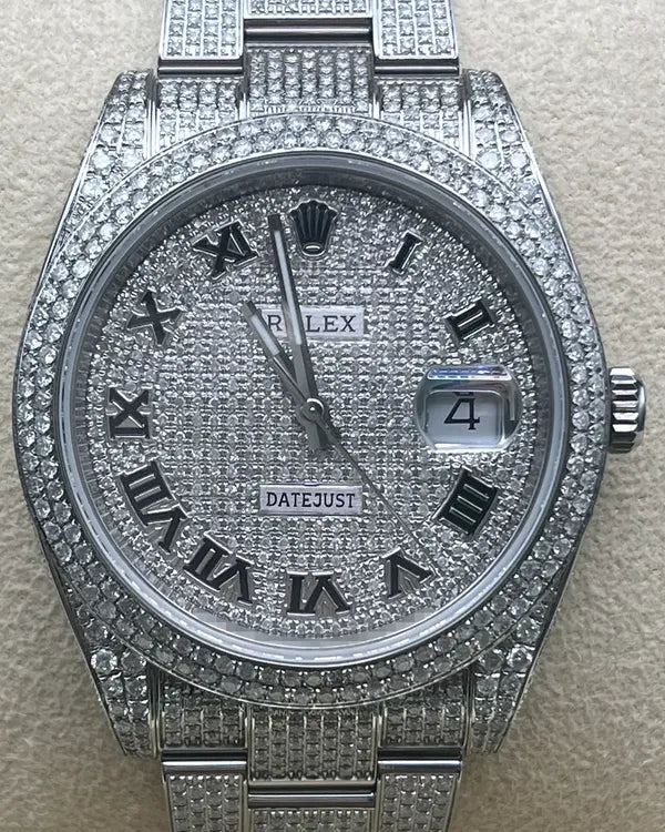 Rolex Datejust 41MM Aftermarket Diamonds Dial Aftermarket Diamonds Oyster Bracelet (126300)