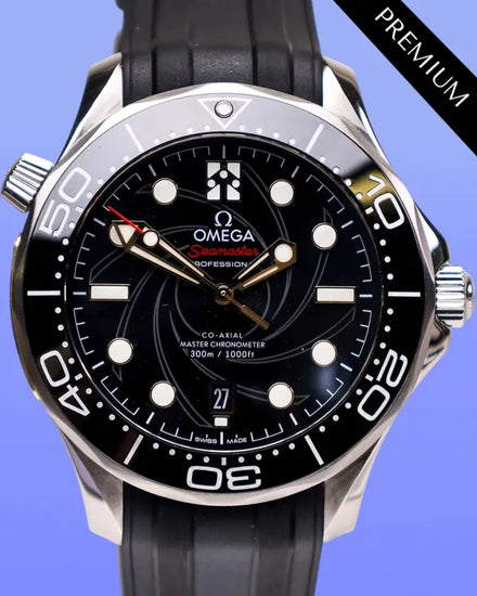 2024 Omega Seamaster Diver 300M "James Bond" L.E. 42MM Black Dial Rubber Strap (210.22.42.20.01.004)